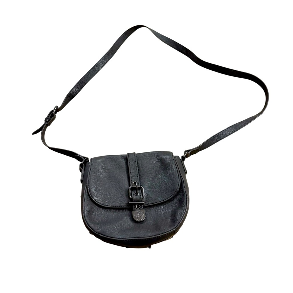 Vince Camuto | Dark Grey Charcoal Saddle Crossbody Bag Pebbled
